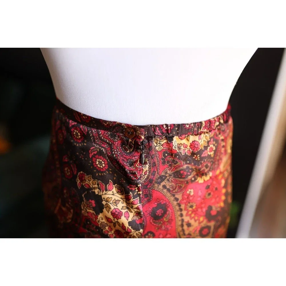 Kathie Lee Collection Vintage Paisley Dark Floral Maxi Skirt XL